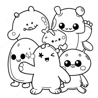 Cute Ugly Dolls In A Group Coloring Page 11627-9447