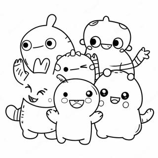 Cute Ugly Dolls In A Group Coloring Page 11627-9448