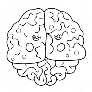 Colorful Brain With Happy Faces Coloring Page 11657-9465