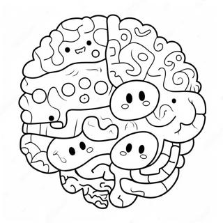 Colorful Brain With Happy Faces Coloring Page 11657-9466