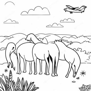 Colorful Migration Scene Coloring Page 11667-9479