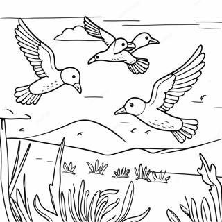 Colorful Migration Scene Coloring Page 11667-9480