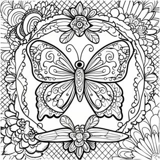 Unique Butterfly Mandala Coloring Page 11676-9482