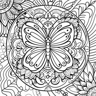 Unique Butterfly Mandala Coloring Page 11676-9483