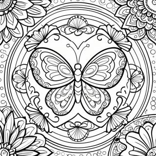 Unique Butterfly Mandala Coloring Page 11676-9484