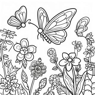 Intricate Butterfly Garden Coloring Page 11677-9487