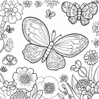 Intricate Butterfly Garden Coloring Page 11677-9488