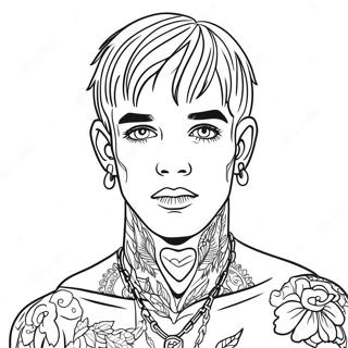 Lil Peep With Heart Tattoos Coloring Page 11697-9503