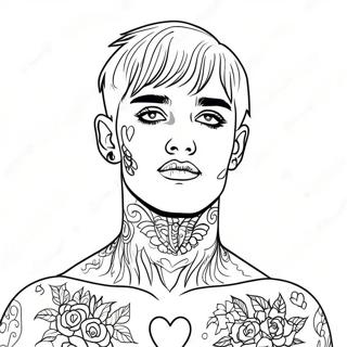 Lil Peep With Heart Tattoos Coloring Page 11697-9504