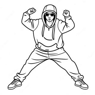 Cool Hip Hop Dancer Coloring Page 11727-9517