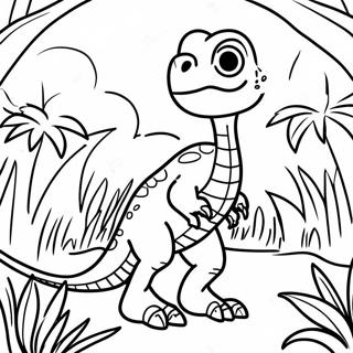 Fierce Velociraptor In Jungle Coloring Page 1172-934