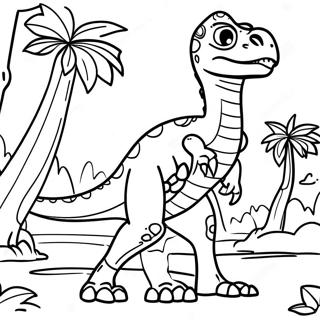 Fierce Velociraptor In Jungle Coloring Page 1172-935