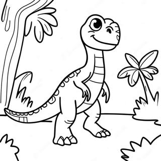 Fierce Velociraptor In Jungle Coloring Page 1172-936