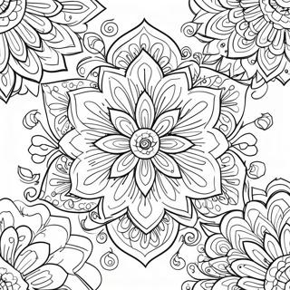 Relaxation Flower Mandala Coloring Page 11736-9522