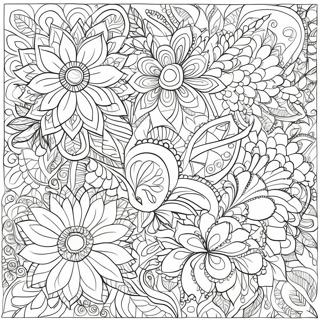 Intricate Relaxation Flower Patterns Coloring Page 11737-9528