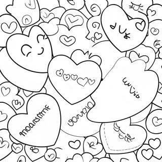 Colorful Conversation Hearts Coloring Page 11767-9554