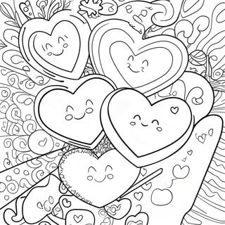 Colorful Conversation Hearts Coloring Page 11767-9556