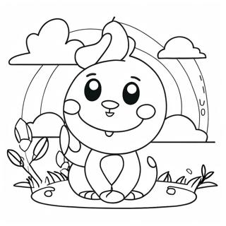 Cheerful Red Rainbow Friends Coloring Page 11777-9560