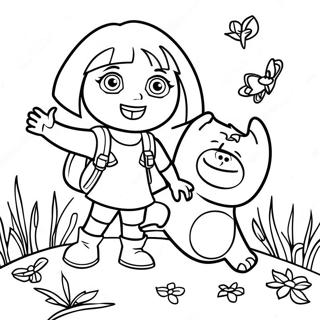 Dora And Boots Coloring Pages