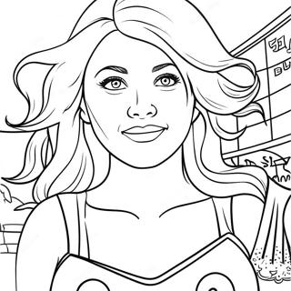 San Francisco 49ers Cheerleader Coloring Page 11807-9586