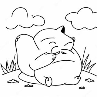 Snorlax Sleeping On A Cloud Coloring Page 11846-9610