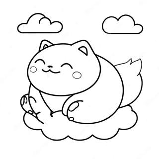 Snorlax Sleeping On A Cloud Coloring Page 11846-9611