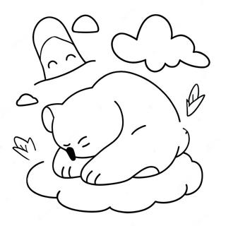 Snorlax Sleeping On A Cloud Coloring Page 11846-9612