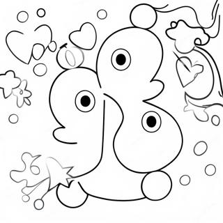 Colorful Number Characters Coloring Page 11887-9646