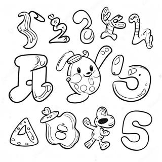 Colorful Number Characters Coloring Page 11887-9648