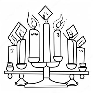 Cute Hanukkah Menorah Coloring Page 11926-9671