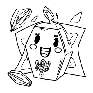 Adorable Hanukkah Dreidel Coloring Page 11927-9678