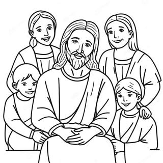 Jesus With Children Coloring Page 1192-957