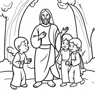 Jesus With Children Coloring Page 1192-959