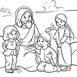 Jesus With Children Coloring Page 1192-960