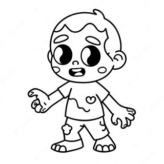 Cute Zombie Character Coloring Page 11987-9725