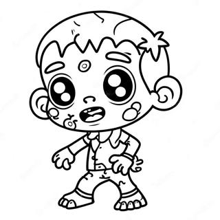 Cute Zombie Character Coloring Page 11987-9726