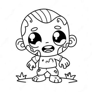 Cute Zombie Character Coloring Page 11987-9728