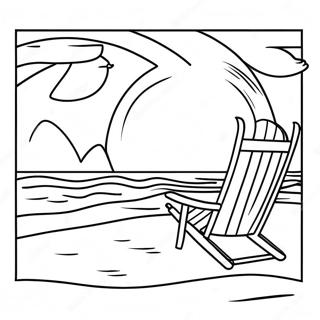 Realistic Beach Sunset Coloring Page 11996-9731