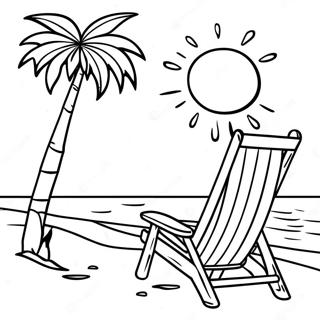 Realistic Beach Scene With Palm Trees Coloring Page 11997-9739