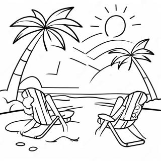 Summer Beach Scene Coloring Page 11-1