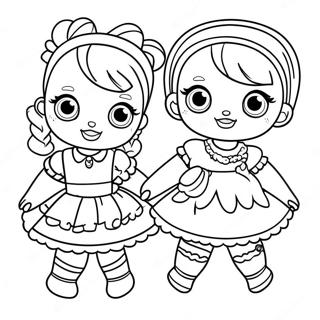 Cute Lol Dolls In Fun Outfits Coloring Page 12007-9743