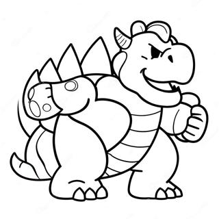 Colorful Bowser In Action Coloring Page 12037-9762