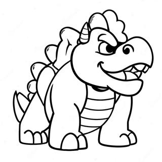 Colorful Bowser In Action Coloring Page 12037-9763