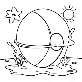 Bouncing Beach Ball Coloring Page 12077-9800