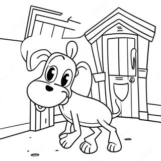 Courage The Cowardly Dog In The Haunted House Coloring Page 12087-9805