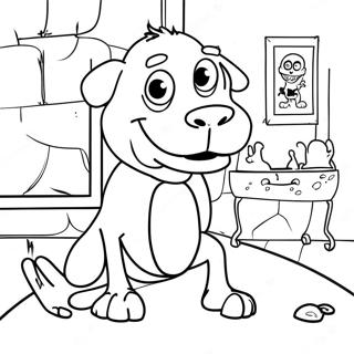 Courage The Cowardly Dog In The Haunted House Coloring Page 12087-9806