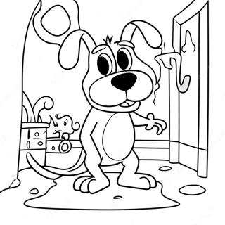 Courage The Cowardly Dog In The Haunted House Coloring Page 12087-9807