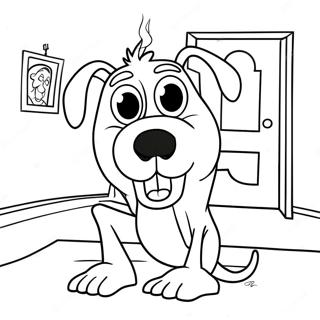 Courage The Cowardly Dog In The Haunted House Coloring Page 12087-9808