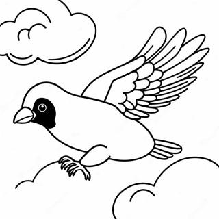 Flying Crow In The Sky Coloring Page 12117-9833