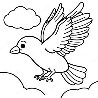 Flying Crow In The Sky Coloring Page 12117-9834